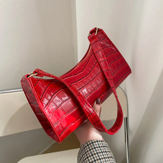 Elegant Alligator PU Leather Purse – Small Shoulder Handbag for Women