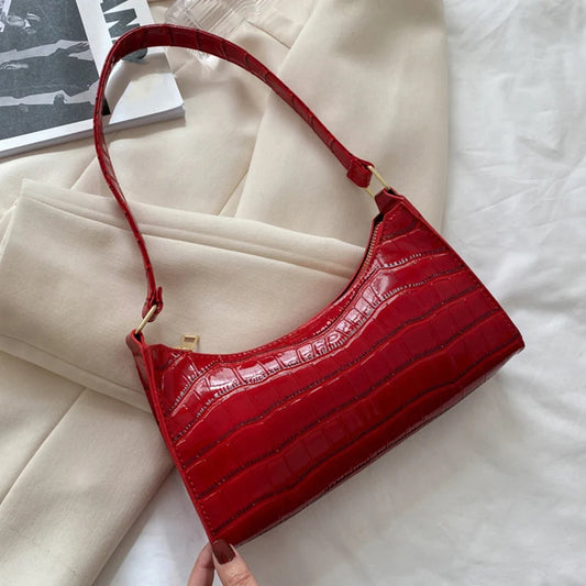 Elegant Alligator PU Leather Purse – Small Shoulder Handbag for Women