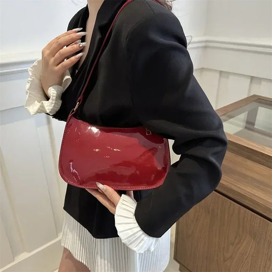 Glossy Elegance™ Women's Patent Leather Handbag